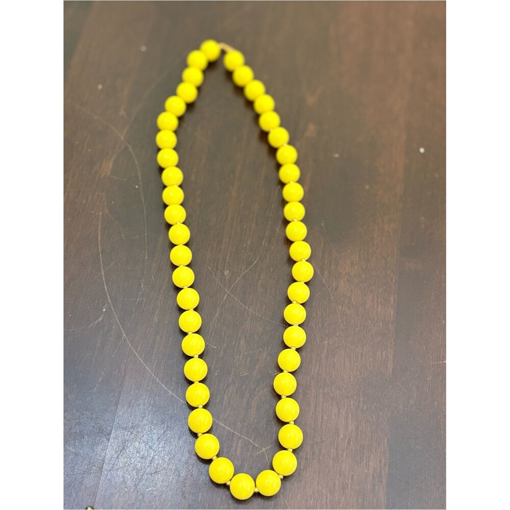 Bright Yellow Beaded Necklace
